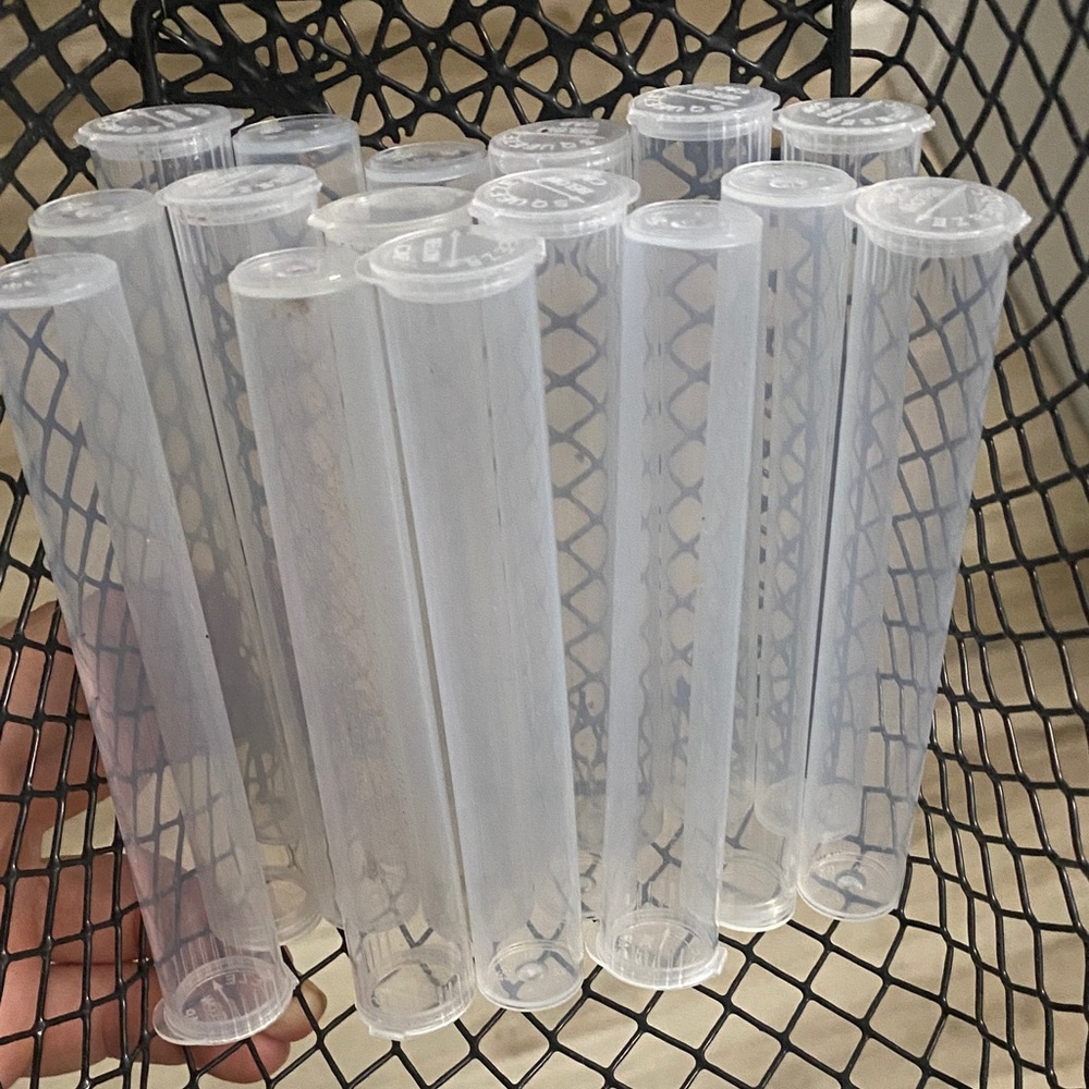 Clear Plastic Storage Tubes 11.5 cm Long × 1.5 cm Diameter
